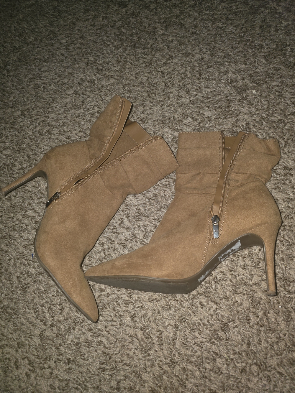 Suede Pointed Toe Stiletto Ankle Boots